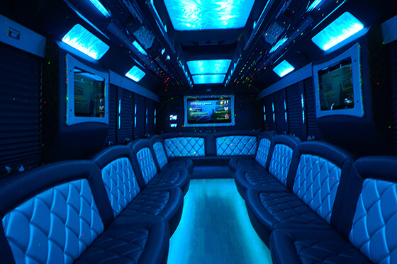 party bus tv screens